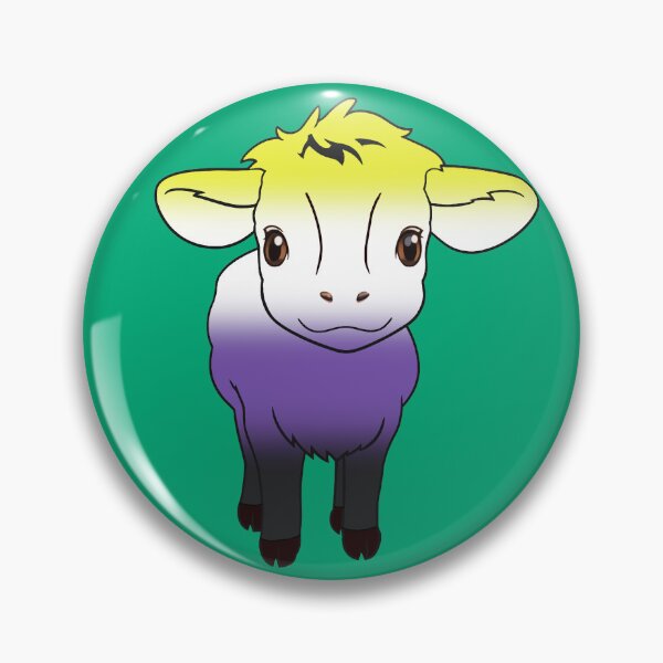 Item preview, Cute Nonbinary Pride Flag Cow, Kawaii Enby Pride Design designed and sold by Travelslightly.