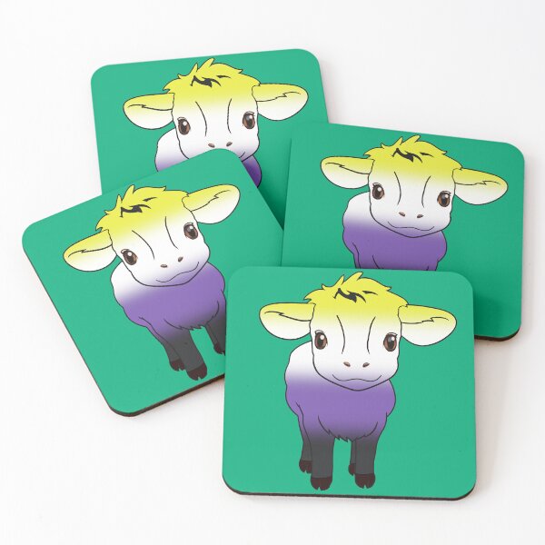Item preview, Cute Nonbinary Pride Flag Cow, Kawaii Enby Pride Design designed and sold by Travelslightly.