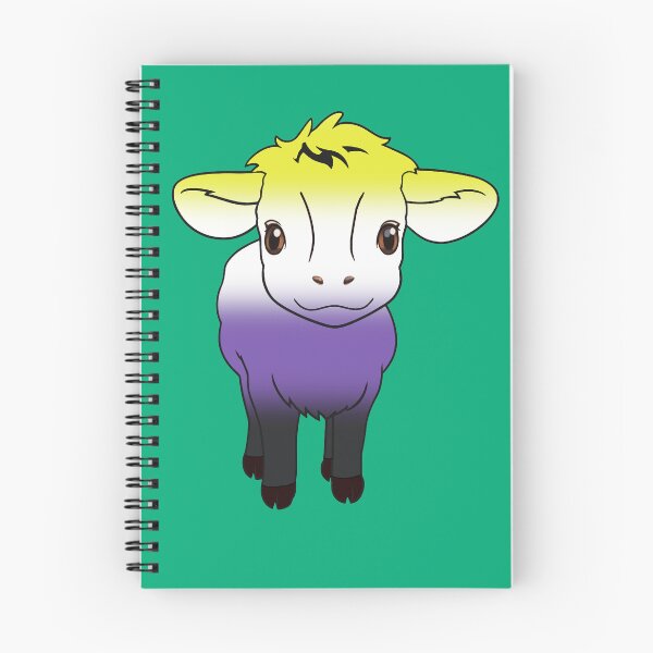 Item preview, Cute Nonbinary Pride Flag Cow, Kawaii Enby Pride Design designed and sold by Travelslightly.