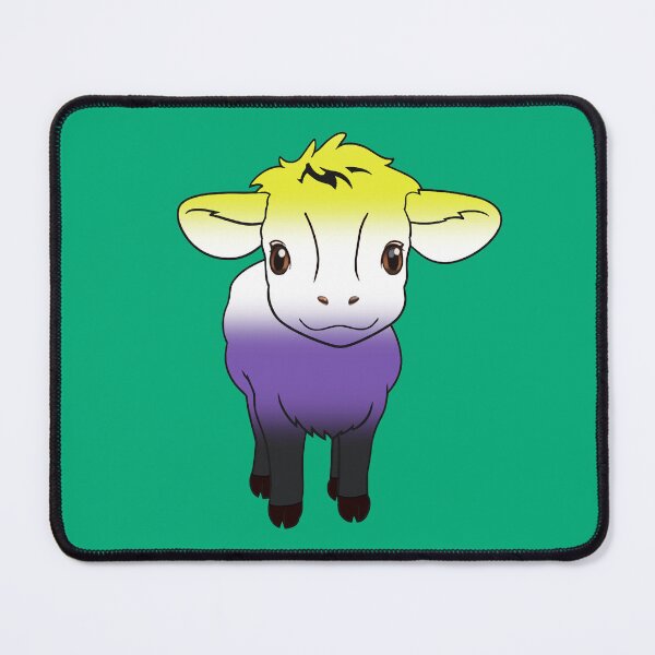 Item preview, Cute Nonbinary Pride Flag Cow, Kawaii Enby Pride Design designed and sold by Travelslightly.