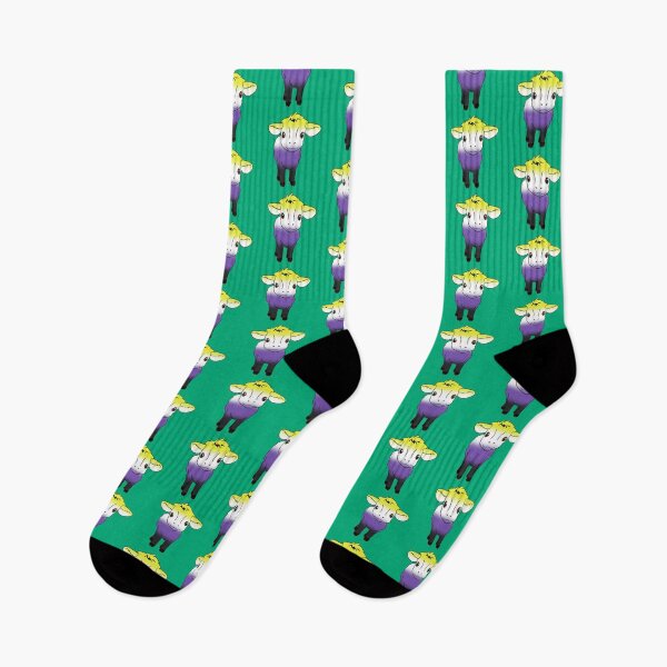 Item preview, Cute Nonbinary Pride Flag Cow, Kawaii Enby Pride Design designed and sold by Travelslightly.