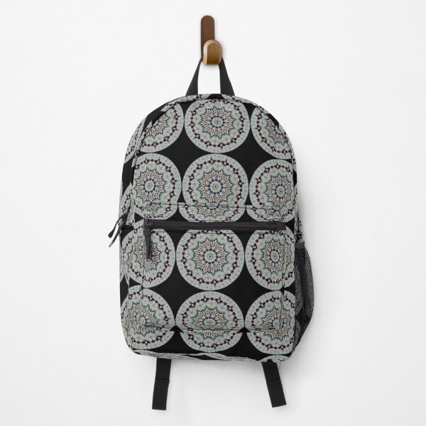 Item preview, Abstract Green Black Round Mandala  designed and sold by kattakitty.