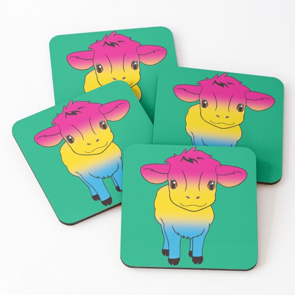 Item preview, Cute Pansexual Pride Flag Cow, Kawaii Pan Pride Design designed and sold by Travelslightly.