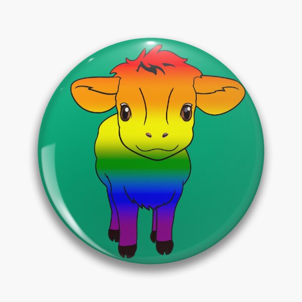 Item preview, Cute LGBTQIA+ Pride Flag Cow, Kawaii Rainbow Pride Design designed and sold by Travelslightly.