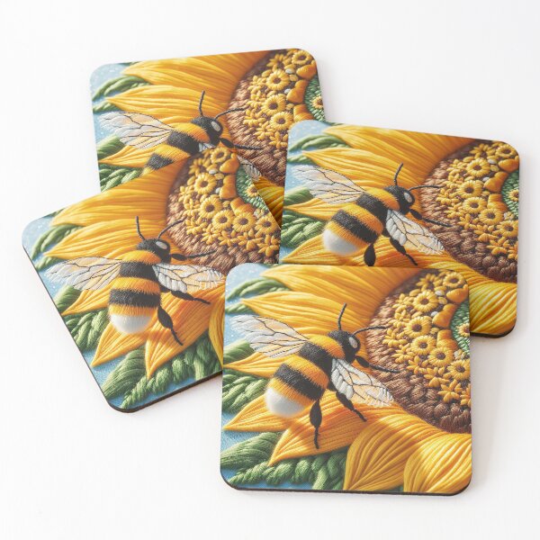 Item preview, Sunflower and Bumblebee Harmony: A Stitched Masterpiece designed and sold by The Digital Compass.