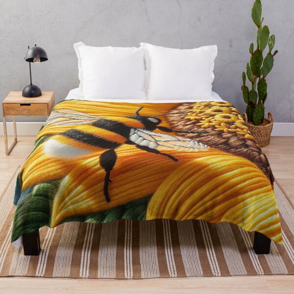 Item preview, Sunflower and Bumblebee Harmony: A Stitched Masterpiece designed and sold by The Digital Compass.