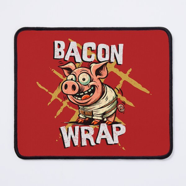 Item preview, Funny Pig Design Bacon Wrap, Crazy Pig in a Straitjacket for Boys and Girls designed and sold by DAMOTAmagazine.