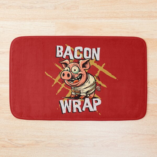 Item preview, Funny Pig Design Bacon Wrap, Crazy Pig in a Straitjacket for Boys and Girls designed and sold by DAMOTAmagazine.
