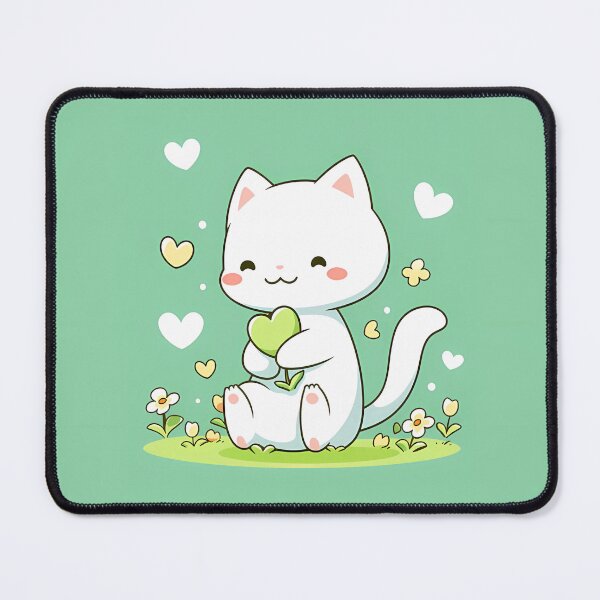 Item preview, Smile White Cat Cartoon designed and sold by yxiao2048.