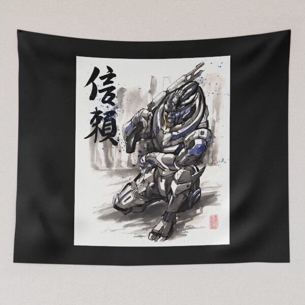 Artikelvorschau, Mass Effect Garrus Sumie-Stil mit japanischer Kalligraphie entworfen und verkauft von ZELTDELOSS.