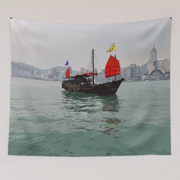 Item preview, Junk Boat Hong Kong designed and sold by NixPostcards.