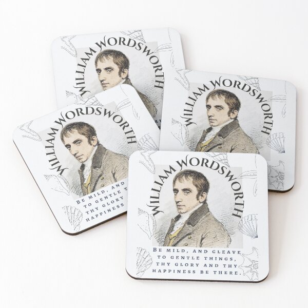 Item preview, William Wordsworth portrait and quote: Be mild, and cleave to gentle things, thy glory and thy happiness be there. designed and sold by artbleed.
