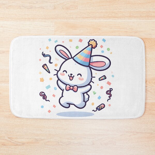 Item preview, Kawaii Bunny: Party Hat And Confetti designed and sold by CanvasCutie.