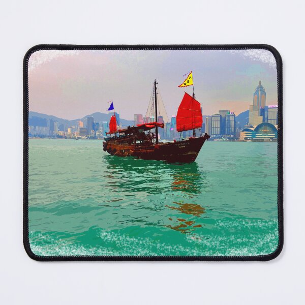 Item preview, Junk Boat Hong Kong designed and sold by NixPostcards.