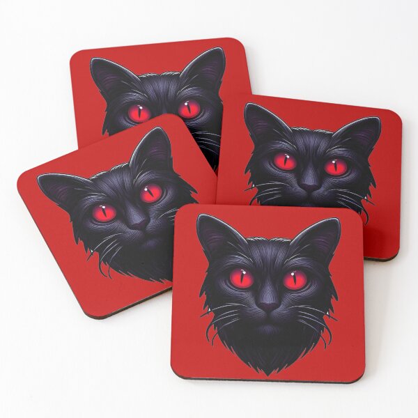 Item preview, Scary Black Cat with Red Eyes designed and sold by ZAIKY DREAMS.