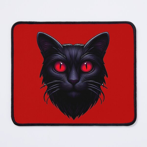 Item preview, Scary Black Cat with Red Eyes designed and sold by ZAIKY DREAMS.