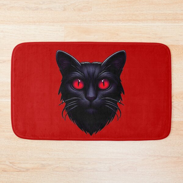 Item preview, Scary Black Cat with Red Eyes designed and sold by ZAIKY DREAMS.