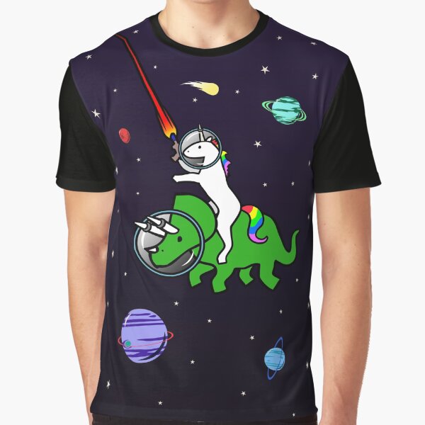 Item preview, Unicorn Riding Triceratops In Space designed and sold by jezkemp.