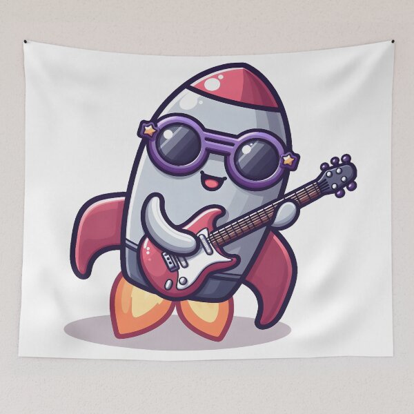 Item preview, Kawaii Spaceship With Rockstar Sunglasses designed and sold by CanvasCutie.