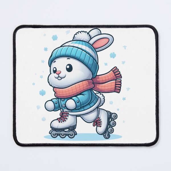 Item preview, cartoon rabbit wearing winter clothes is playing roller skates designed and sold by MzulhilmiZam.