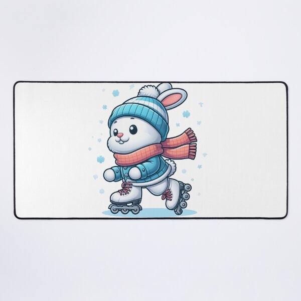 Item preview, cartoon rabbit wearing winter clothes is playing roller skates designed and sold by MzulhilmiZam.