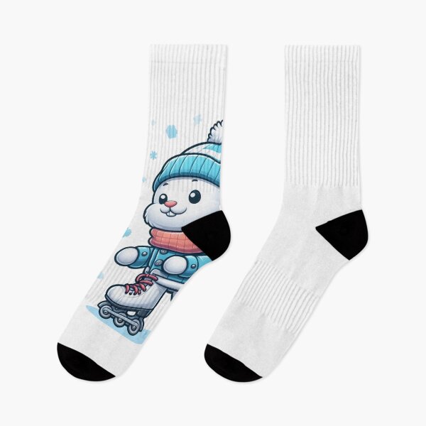 Item preview, cartoon rabbit wearing winter clothes is playing roller skates  designed and sold by MzulhilmiZam.