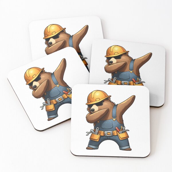 Item preview, construction worker bear dabbing designed and sold by Animalpetslover.