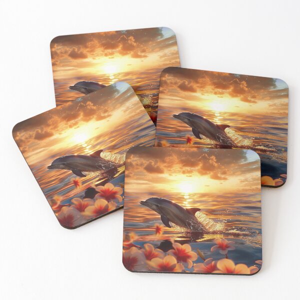 Item preview, Dolphins and flowers in the sea designed and sold by FlowersColorful.