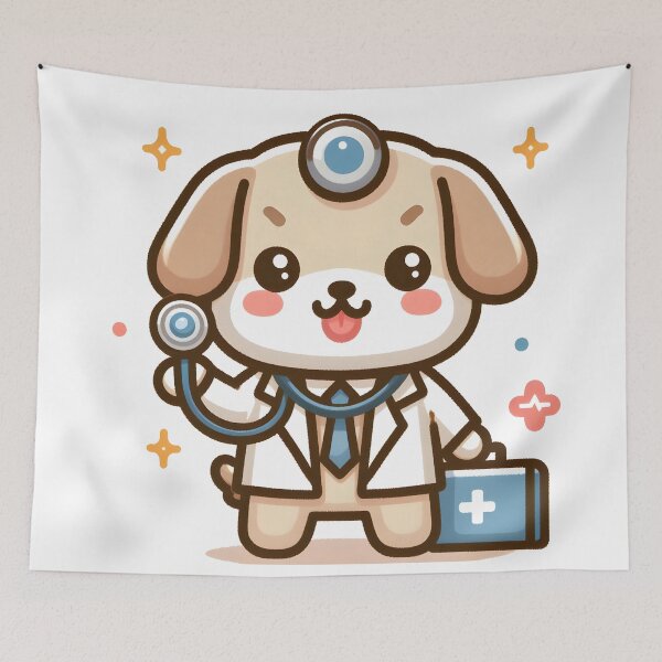Item preview, Kawaii Dog With Lab Coat designed and sold by CanvasCutie.