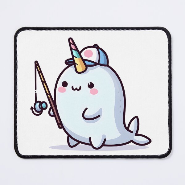 Item preview, Kawaii Narwhal: A Fishing Hat And Rod designed and sold by CanvasCutie.
