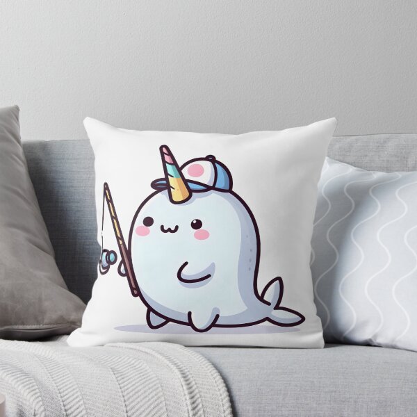 Item preview, Kawaii Narwhal: A Fishing Hat And Rod designed and sold by CanvasCutie.