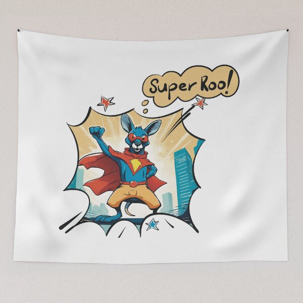 Item preview, Super Roo funny superhero Australian kangaroo designed and sold by lozsart.
