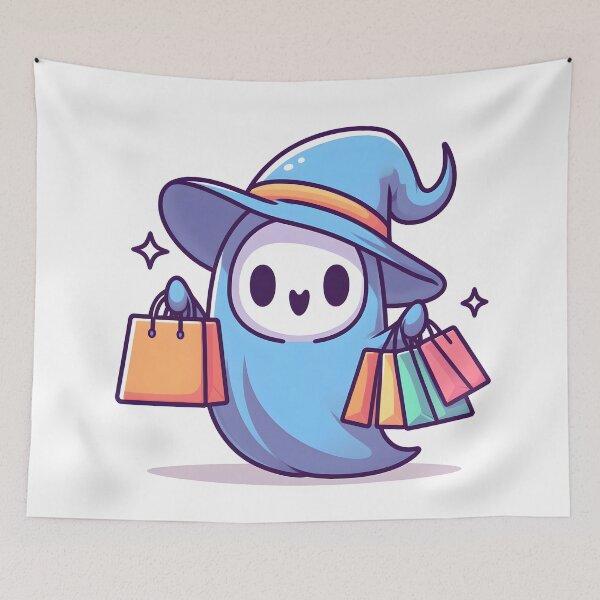 Item preview, Kawaii Vivacious Wraith: Shopping Bags designed and sold by CanvasCutie.