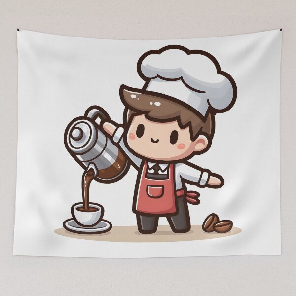 Item preview, Kawaii Waiter With Apron designed and sold by CanvasCutie.