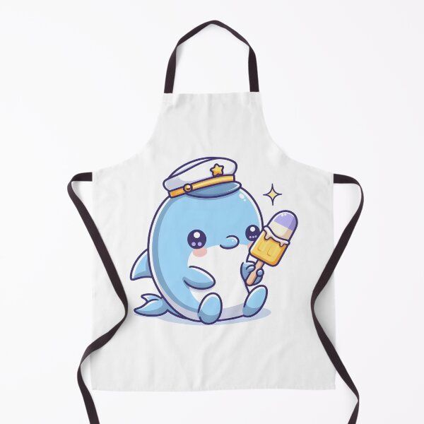 Item preview, Kawaii Dolphin With A Sailor Hat And A Popsicle Eating Ice Cream designed and sold by CanvasCutie.