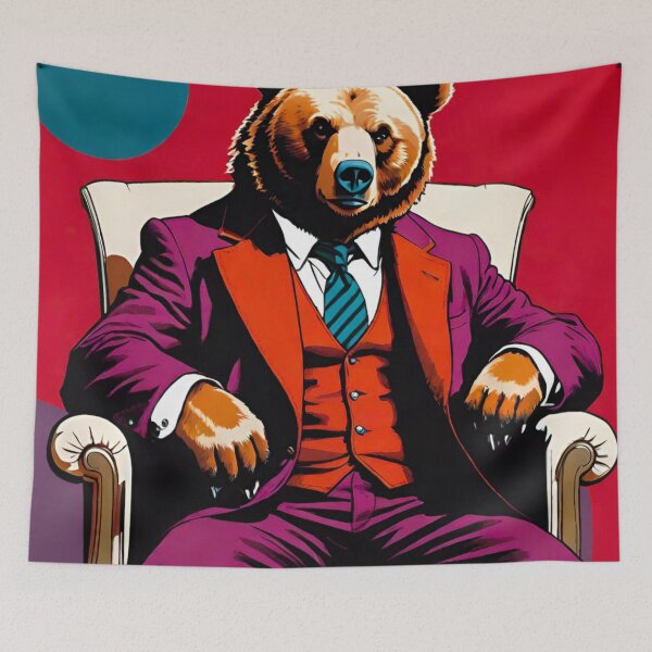 Item preview, Wilderness Don: Grizzly Monarch on Throne in Bespoke Suit designed and sold by GrizzlyCollective.