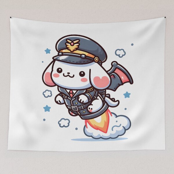 Item preview, Kawaii Precious Cerberus With Pilot Hat designed and sold by CanvasCutie.