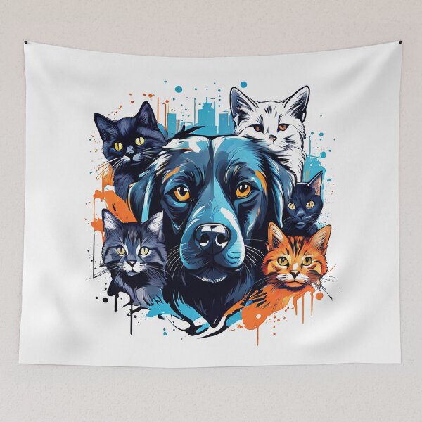 Item preview, Street Pet Illustrations Of Cats And Dog. designed and sold by Uday24.