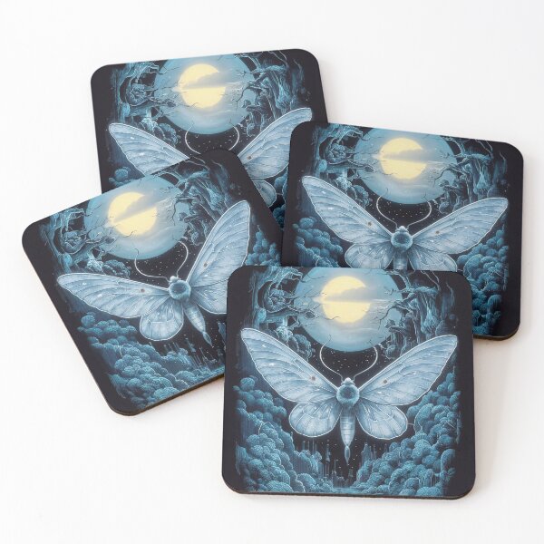 Item preview, Blue Moon Moth on dark background designed and sold by Tajdi.