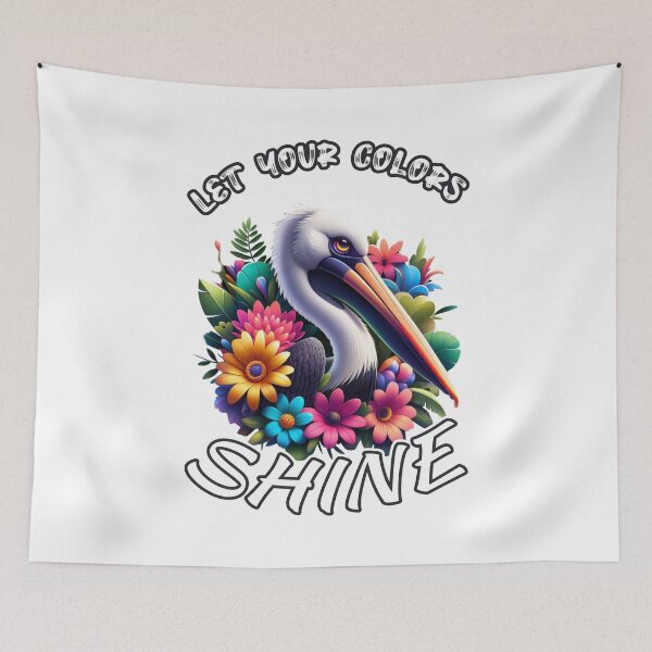 Item preview, Let Your Colors Shine: A Joyful Pelican Blooms in Vivid Brilliance designed and sold by SplashTastic.