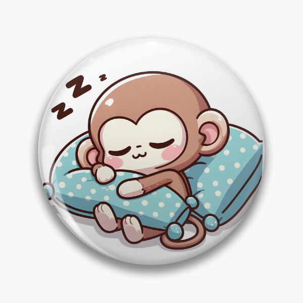 Item preview, Kawaii Monkey With Pillow designed and sold by CanvasCutie.