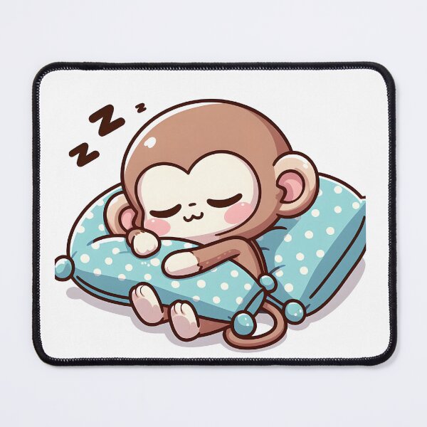 Item preview, Kawaii Monkey With Pillow designed and sold by CanvasCutie.