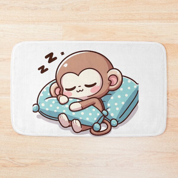 Item preview, Kawaii Monkey With Pillow designed and sold by CanvasCutie.