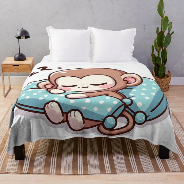 Item preview, Kawaii Monkey With Pillow designed and sold by CanvasCutie.