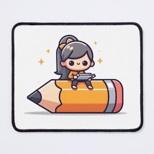 Item preview, Kawaii Writer With Giant Pencil designed and sold by CanvasCutie.