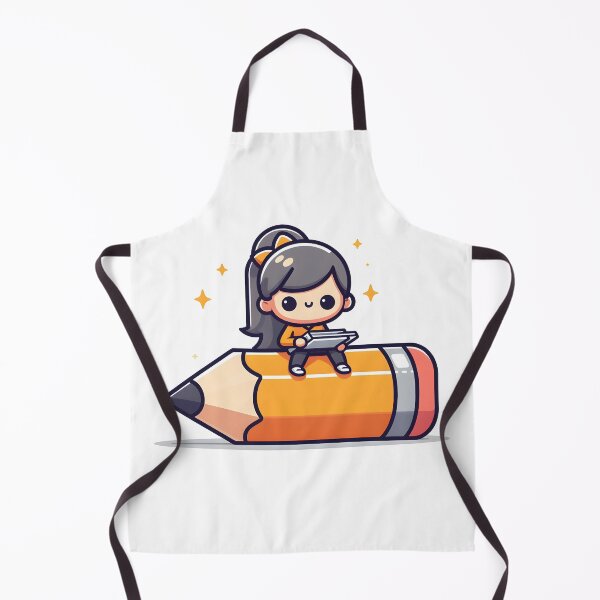 Item preview, Kawaii Writer With Giant Pencil designed and sold by CanvasCutie.