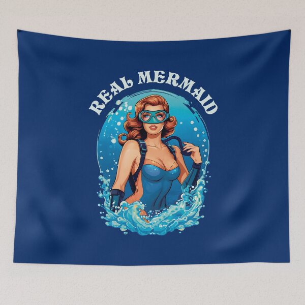 Item preview, Vintage Style Real Mermaid - Female Scuba Diver designed and sold by TMBTM.