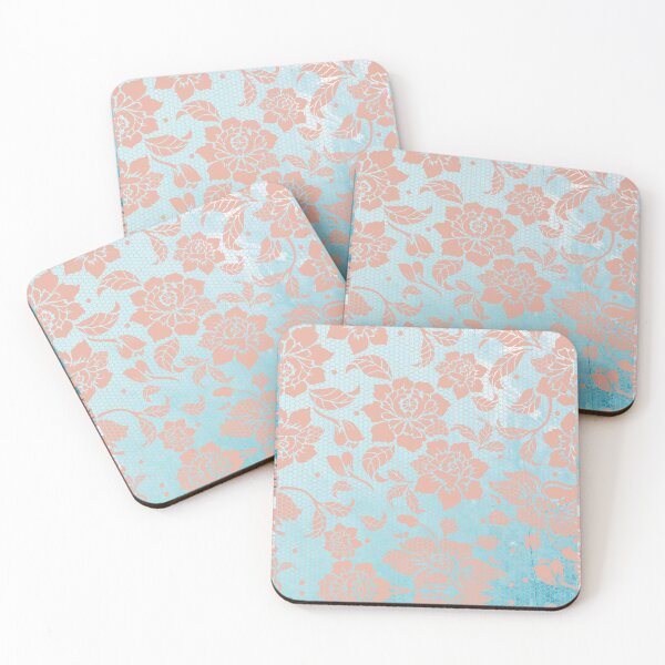 Item preview, Teal Ombre,Peach lace floral designed and sold by Stellaura.