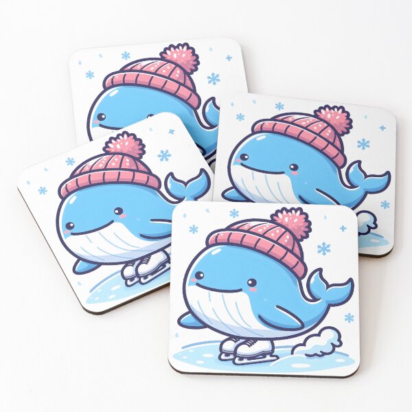 Artikelvorschau, Kawaii-Wal, der auf dem Eis Schlittschuhe trägt entworfen und verkauft von CanvasCutie.