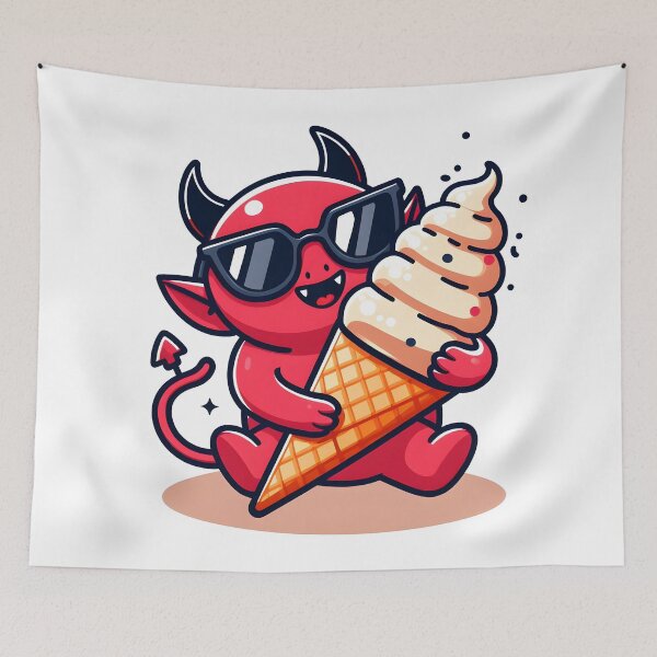 Item preview, Kawaii Buoyant Demon: Wearing Oversized Sunglasses designed and sold by CanvasCutie.